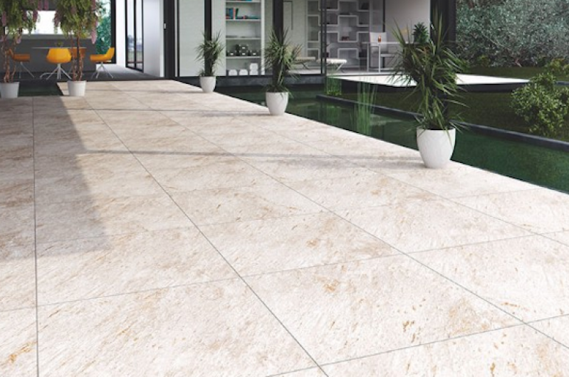 Onde Encontro Porcelanato área Externa Jardim Marajoara - Porcelanato Brilhante